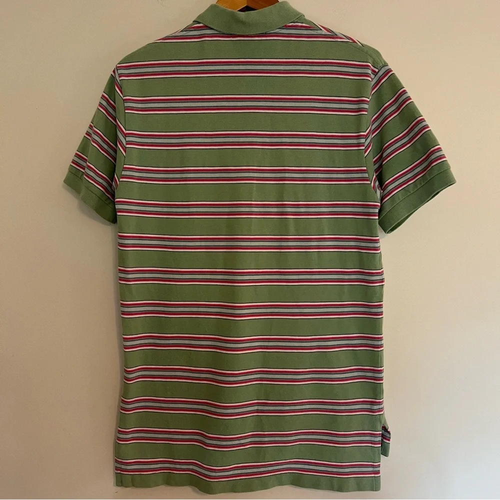 Polo by Ralph Lauren Green and Pink Striped Polo Size Small